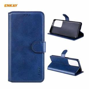 For Samsung Galaxy S21 Ultra 5G ENKAY Hat-Prince Horizontal Flip PU Leather Case with Holder & Card Slots & Wallet(Dark Blue)