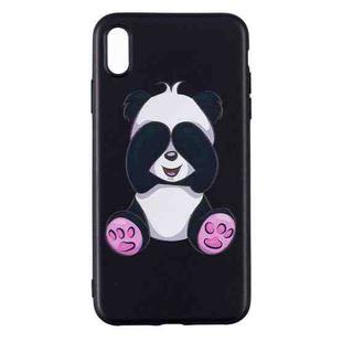 For iPhone XS Max Embossment Patterned TPU Soft Protector Cover Case(Panda)