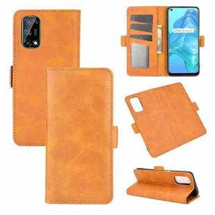 For OPPO Realme V5 / K7X / Realme Q2 / Realme 7 5G Dual-side Magnetic Buckle Horizontal Flip Leather Case with Holder & Card Slots & Wallet(Yellow)