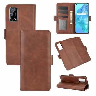 For OPPO Realme V5 / K7X / Realme Q2 / Realme 7 5G Dual-side Magnetic Buckle Horizontal Flip Leather Case with Holder & Card Slots & Wallet(Brown)