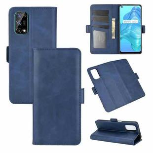For OPPO Realme V5 / K7X / Realme Q2 / Realme 7 5G Dual-side Magnetic Buckle Horizontal Flip Leather Case with Holder & Card Slots & Wallet(Dark Blue)