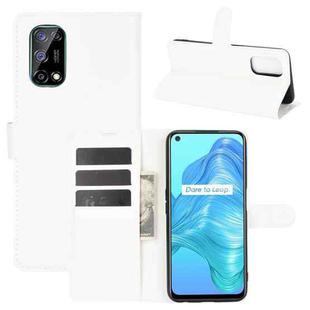 For OPPO Realme V5 / K7X / Realme Q2 / Realme 7 5G Litchi Texture Horizontal Flip Protective Case with Holder & Card Slots & Wallet(White)