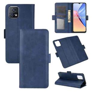 For vivo iQOO U3/vivo Y52S Dual-side Magnetic Buckle Horizontal Flip Leather Case with Holder & Card Slots & Wallet(Dark Blue)