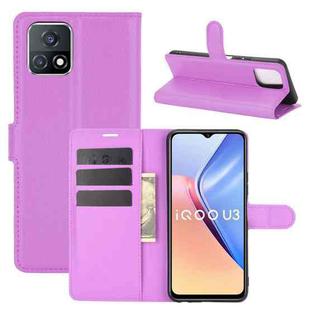 For vivo iQOO U3/vivo Y52S Litchi Texture Horizontal Flip Protective Case with Holder & Card Slots & Wallet(Purple)