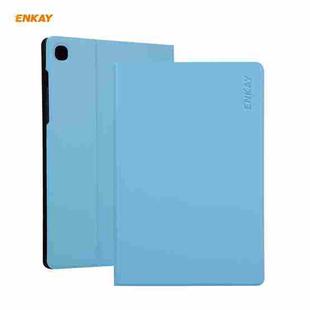 For Samsung Galaxy Tab A7 10.4 T500 / T505 2020 / 2022 ENKAY Horizontal Flip PU Leather + TPU Smart Case with Holder & Sleep / Wake-up Function(Light Blue)