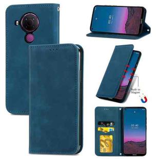 For Nokia 5.4 Retro Skin Feel Business Magnetic Horizontal Flip Leather Case With Holder & Card Slots & Wallet & Photo Frame(Blue)