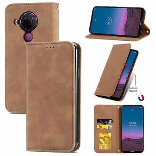 For Nokia 5.4 Retro Skin Feel Business Magnetic Horizontal Flip Leather Case With Holder & Card Slots & Wallet & Photo Frame(Brown)