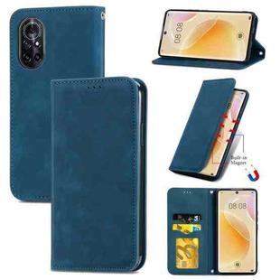 For Huawei Nova 8 5G Retro Skin Feel Business Magnetic Horizontal Flip Leather Case With Holder & Card Slots & Wallet & Photo Frame(Blue)