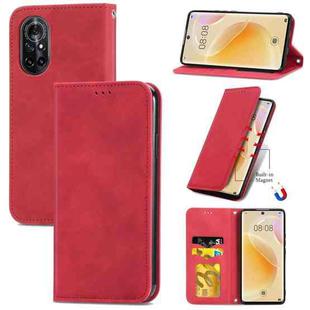 For Huawei Nova 8 5G Retro Skin Feel Business Magnetic Horizontal Flip Leather Case With Holder & Card Slots & Wallet & Photo Frame(Red)