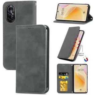 For Huawei Nova 8 5G Retro Skin Feel Business Magnetic Horizontal Flip Leather Case With Holder & Card Slots & Wallet & Photo Frame(Gray)
