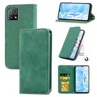 For vivo Y52S Retro Skin Feel Business Magnetic Horizontal Flip Leather Case With Holder & Card Slots & Wallet & Photo Frame(Green)