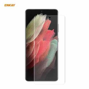 For Samsung Galaxy S21 Ultra 5G ENKAY Hat-Prince 3D Full Screen PET Curved Hot Bending HD Screen Protector Soft Film(Transparent)