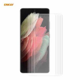5 PCS For Samsung Galaxy S21 Ultra 5G ENKAY Hat-Prince 3D Full Screen PET Curved Hot Bending HD Screen Protector Soft Film(Transparent)