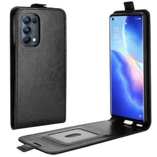 For OPPO Reno5 Pro 5G R64 Texture Single Vertical Flip Leather Protective Case with Card Slots & Photo Frame(Black)