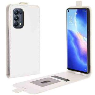 For OPPO Reno5 Pro 5G R64 Texture Single Vertical Flip Leather Protective Case with Card Slots & Photo Frame(White)