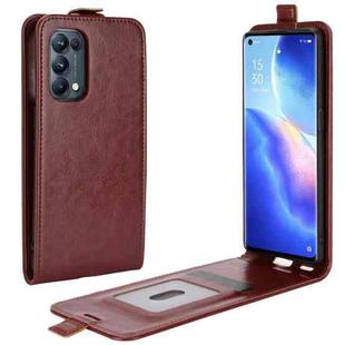 For OPPO Reno5 Pro 5G R64 Texture Single Vertical Flip Leather Protective Case with Card Slots & Photo Frame(Brown)