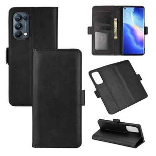 For OPPO Reno 5 Pro 5G Dual-side Magnetic Buckle Horizontal Flip Leather Case with Holder & Card Slots & Wallet(Black)