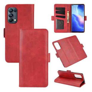 For OPPO Reno 5 Pro 5G Dual-side Magnetic Buckle Horizontal Flip Leather Case with Holder & Card Slots & Wallet(Red)