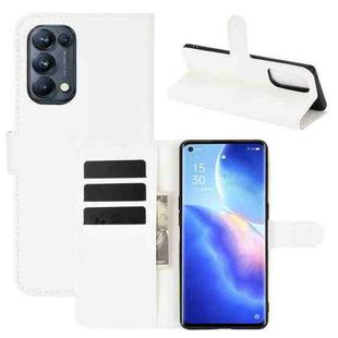 For OPPO Reno5 Pro 5G Litchi Texture Horizontal Flip Protective Case with Holder & Card Slots & Wallet(White)