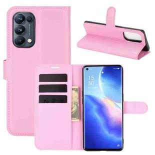 For OPPO Reno5 Pro 5G Litchi Texture Horizontal Flip Protective Case with Holder & Card Slots & Wallet(Pink)