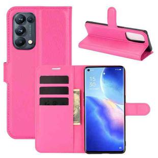 For OPPO Reno5 Pro 5G Litchi Texture Horizontal Flip Protective Case with Holder & Card Slots & Wallet(Rose red)