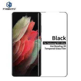 For Samsung Galaxy S21 Ultra 5G PINWUYO 9H 3D Hot Bending Tempered Glass Film(Black)