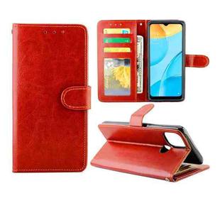 For OPPO A15 Crazy Horse Texture Leather Horizontal Flip Protective Case with Holder & Card Slots & Wallet & Photo Frame(Brown)