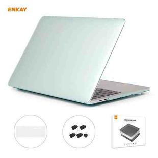 ENKAY 3 in 1 Crystal Laptop Protective Case + US Version TPU Keyboard Film + Anti-dust Plugs Set for MacBook Pro 13.3 inch A1708 (without Touch Bar)(Green)