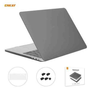 ENKAY 3 in 1 Matte Laptop Protective Case + US Version TPU Keyboard Film + Anti-dust Plugs Set for MacBook Pro 13.3 inch A1706 / A1989 / A2159 (with Touch Bar)(Grey)