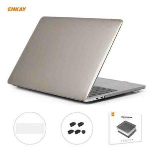 ENKAY 3 in 1 Crystal Laptop Protective Case + US Version TPU Keyboard Film + Anti-dust Plugs Set for MacBook Pro 15.4 inch A1707 & A1990 (with Touch Bar)(Grey)
