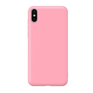 Ultra-thin Liquid Silicone All-inclusive Mobile Phone Case Environmentally Friendly Material Can Be Washed Mobile Phone Case for iPhone X/XS(Pink)