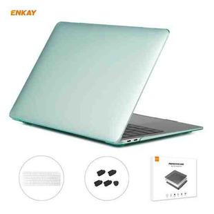 ENKAY 3 in 1 Crystal Laptop Protective Case + US Version TPU Keyboard Film + Anti-dust Plugs Set for MacBook Air 13.3 inch A1932 (2018)(Green)