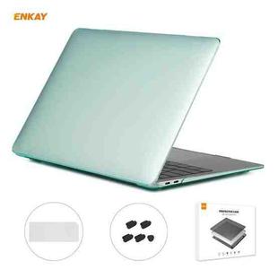 For MacBook Air 13.3 inch A2179 & A2337 2020 ENKAY 3 in 1 Crystal Laptop Protective Case + US Version TPU Keyboard Film + Anti-dust Plugs Set(Green)