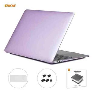 For MacBook Air 13.3 inch A2179 & A2337 2020 ENKAY 3 in 1 Crystal Laptop Protective Case + US Version TPU Keyboard Film + Anti-dust Plugs Set(Purple)