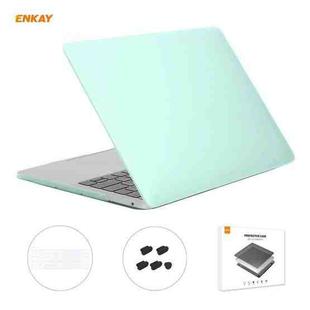 ENKAY 3 in 1 Matte Laptop Protective Case + US Version TPU Keyboard Film + Anti-dust Plugs Set for MacBook Pro 13.3 inch A2251 & A2289 & A2338 (with Touch Bar)(Green)