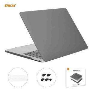 ENKAY 3 in 1 Matte Laptop Protective Case + EU Version TPU Keyboard Film + Anti-dust Plugs Set for MacBook Pro 13.3 inch A2251 & A2289 & A2338 (with Touch Bar)(Grey)