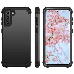 For Samsung Galaxy S21 Plus 5G PC+ Silicone Three-piece Anti-drop Mobile Phone Protective Back Cover(Black)