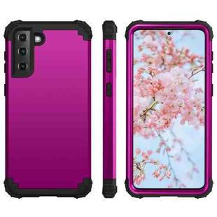 For Samsung Galaxy S21 Plus 5G PC+ Silicone Three-piece Anti-drop Mobile Phone Protective Back Cover(Purple)