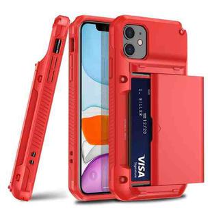 For iPhone 11 PC+TPU Shockproof Armor Protective Case with Card Slot(Red)