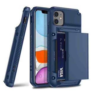 For iPhone 11 PC+TPU Shockproof Armor Protective Case with Card Slot(Dark Blue)