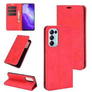 For OPPO Reno 5 5G Retro-skin Business Magnetic Suction Leather Case with Holder & Card Slots & Wallet(Red)