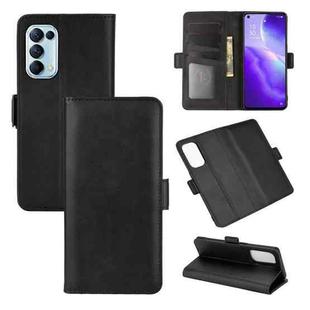 For OPPO Reno5 5G Dual-side Magnetic Buckle Horizontal Flip Leather Case with Holder & Card Slots & Wallet(Black)