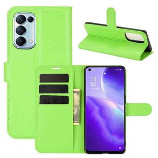 For OPPO Reno5 5G Litchi Texture Horizontal Flip Protective Case with Holder & Card Slots & Wallet(Green)