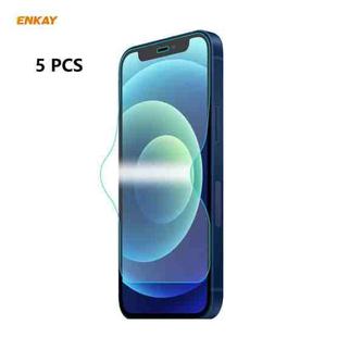 5 PCS ENKAY Hat-Prince 0.1mm 3D Full Screen Protector Explosion-proof Hydrogel Film For iPhone 12 / 12 Pro