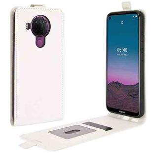 For Nokia 5.4 R64 Texture Single Vertical Flip Leather Protective Case with Card Slots & Photo Frame(White)