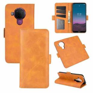 For Nokia 5.4 Dual-side Magnetic Buckle Horizontal Flip Leather Case with Holder & Card Slots & Wallet(Yellow)