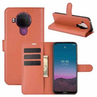 For Nokia 5.4 Litchi Texture Horizontal Flip Protective Case with Holder & Card Slots & Wallet(Brown)