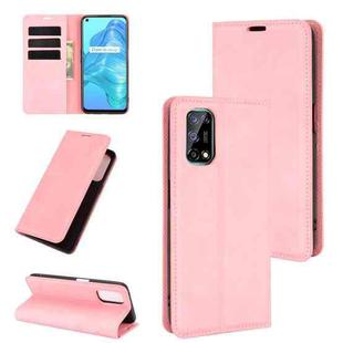 For OPPO Realme V5/K7X/Realme Q2/Realme 7 5G Retro-skin Business Magnetic Suction Leather Case with Holder & Card Slots & Wallet(Pink)
