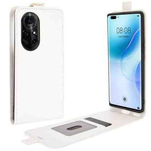 For Huawei nova 8 Pro 5G R64 Texture Single Vertical Flip Leather Protective Case with Card Slots & Photo Frame(White)