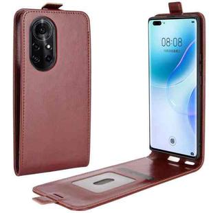 For Huawei nova 8 Pro 5G R64 Texture Single Vertical Flip Leather Protective Case with Card Slots & Photo Frame(Brown)